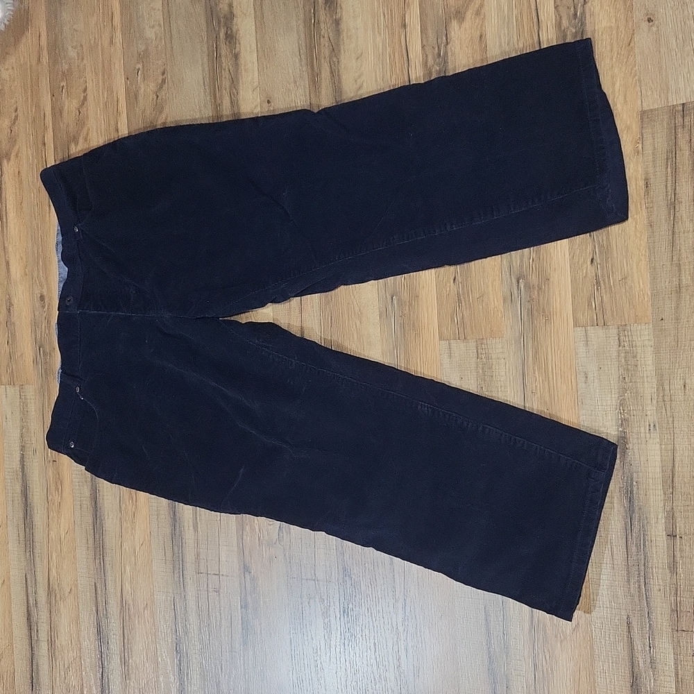 L.L. BEAN Natural Fit Navy Corduroy Pants Jeans 40 x 29